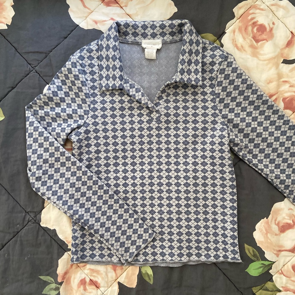 Girls Argyle Pattern Collared shirt